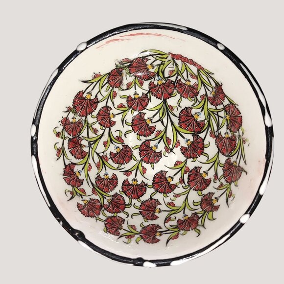 Nakkas Bowls Handpainted Turkish Ceramic Finger Dip Floral Traditional Patterns - Picture 8 of 13